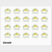 Sticker Rond Citrons Floraison Aquarelle de verdure (Feuille)