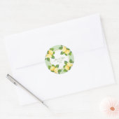 Sticker Rond Citrons Fruit Citron Botanique (Enveloppe)