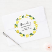 Sticker Rond Citrons jaunes Aquarelle Fruit Motif (Enveloppe)