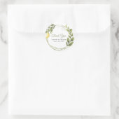Sticker Rond Citrons verdure Mariage Merci de couronnes (Sac)