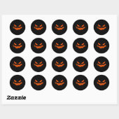 Sticker Rond Citrouille amusant Jack-o'-lantern Citrouille d'ho (Feuille)