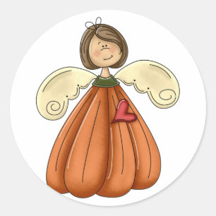 Sticker Rond citrouille angel
