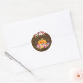 Sticker Rond Citrouille, Anniversaire, Favoriser Tag, Automne, (Enveloppe)