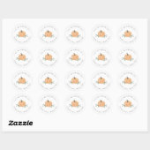 Sticker Rond Citrouille aquarelle Automne (Feuille)