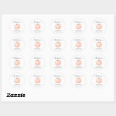 Sticker Rond Citrouille Aquarelle Baby shower orange Merci (Feuille)