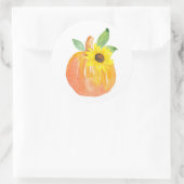 Sticker Rond Citrouille aquarelle et tournesol (Sac)