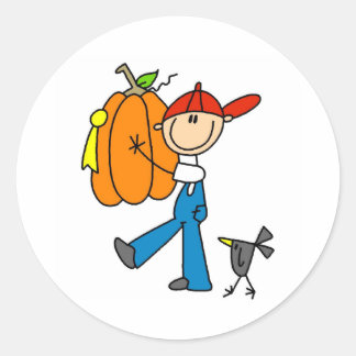 Sticker Rond Citrouille automne