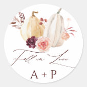 Sticker Rond Citrouille Automne  Automne Mariage (Devant)