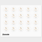 Sticker Rond Citrouille Automne Baby shower d'aquarelle d'autom (Feuille)