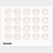 Sticker Rond Citrouille Automne Baby shower d'automne merci (Feuille)