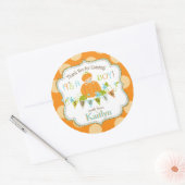 Sticker Rond Citrouille Automne Boy Parties scintillant or Baby (Enveloppe)