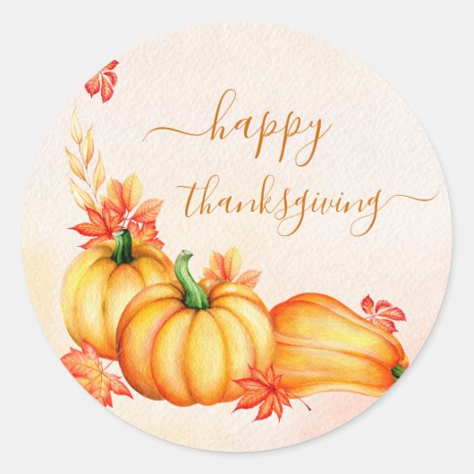 Sticker Rond Citrouille automne | Thanksgiving (Devant)