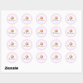 Sticker Rond Citrouille avec arc rose merci baby shower (Feuille)