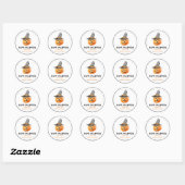 Sticker Rond Citrouille avec casquette sorcier Halloween (Feuille)