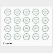 Sticker Rond Citrouille Baby shower Boy Fall Blue Citrouille Fa (Feuille)