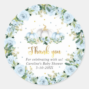 Sticker Rond Citrouille Baby shower Boy Fall Citrouille Favoris