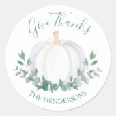 Sticker Rond Citrouille blanc (Devant)