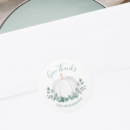 Sticker Rond Citrouille blanc