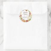 Sticker Rond Citrouille blanc de couronne de fleurs automne Fêt (Sac)