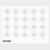 Sticker Rond Citrouille blanc et rose Adresse de retour (Feuille)