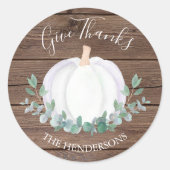 Sticker Rond Citrouille blanc Eucalyptus Barne Bois (Devant)