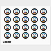 Sticker Rond Citrouille blanc Glitchy EDM (Feuille)