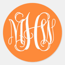 Citrouille blanc Vin Preppy Script Monogramme do-i