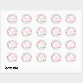 Sticker Rond Citrouille blanc Wreath Anniversaire Merci (Feuille)