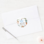Sticker Rond Citrouille bleu automne Baby shower automne (Enveloppe)