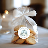 Sticker Rond Citrouille bleu automne Baby shower d'Eucalyptus F