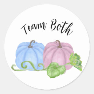 Sticker Rond Citrouille bleu et rose double sexe révéler Team T