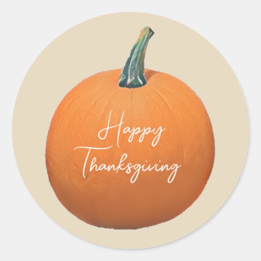 Sticker Rond Citrouille bon thanksgiving (Devant)
