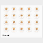 Sticker Rond Citrouille bon thanksgiving (Feuille)