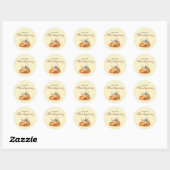 Sticker Rond Citrouille bon thanksgiving (Feuille)