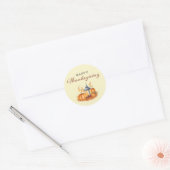 Sticker Rond Citrouille bon thanksgiving (Enveloppe)