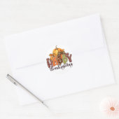 Sticker Rond Citrouille bon thanksgiving (Enveloppe)