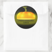 Sticker Rond Citrouille brillant chute unique mignon noir orang (Sac)