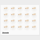 Sticker Rond Citrouille Camion Baby shower d'automne moderne (Feuille)