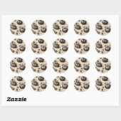 Sticker Rond Citrouille classique d'Halloween (Feuille)