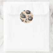 Sticker Rond Citrouille classique d'Halloween (Sac)