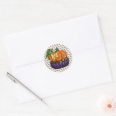 Sticker Rond Citrouille Cupcake (Enveloppe)
