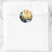 Sticker Rond Citrouille d'automne (Sac)