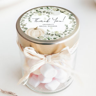 Sticker Rond Citrouille d'automne Fête des mariées Eucalyptus