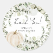 Sticker Rond Citrouille d'automne Fête des mariées Eucalyptus (Devant)