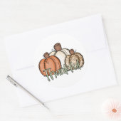 Sticker Rond Citrouille d'automne MerciFul simple (Enveloppe)