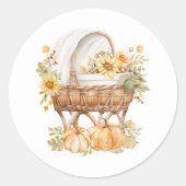 Sticker Rond Citrouille d'automne Neutral bébé (Devant)