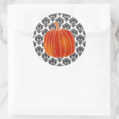 Sticker Rond Citrouille d'automne orange brillant blanc noir no (Sac)