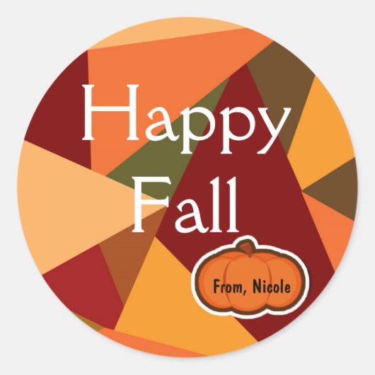 Sticker Rond Citrouille d'automne Thanksgiving automne Favorise (Devant)
