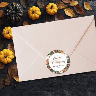 Sticker Rond Citrouille de Bon thanksgiving rustique