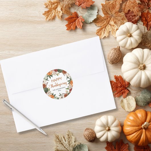 Sticker Rond Citrouille de Bon thanksgiving rustique